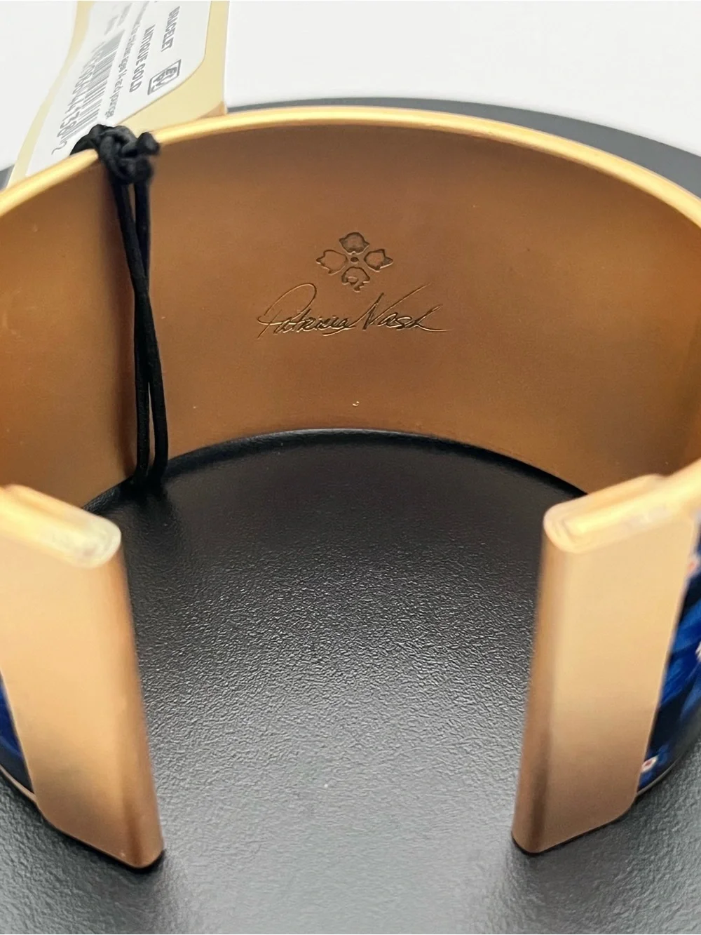 PATRICIA NASH Gold Elleta Floral Leather Cuff Bracelet
